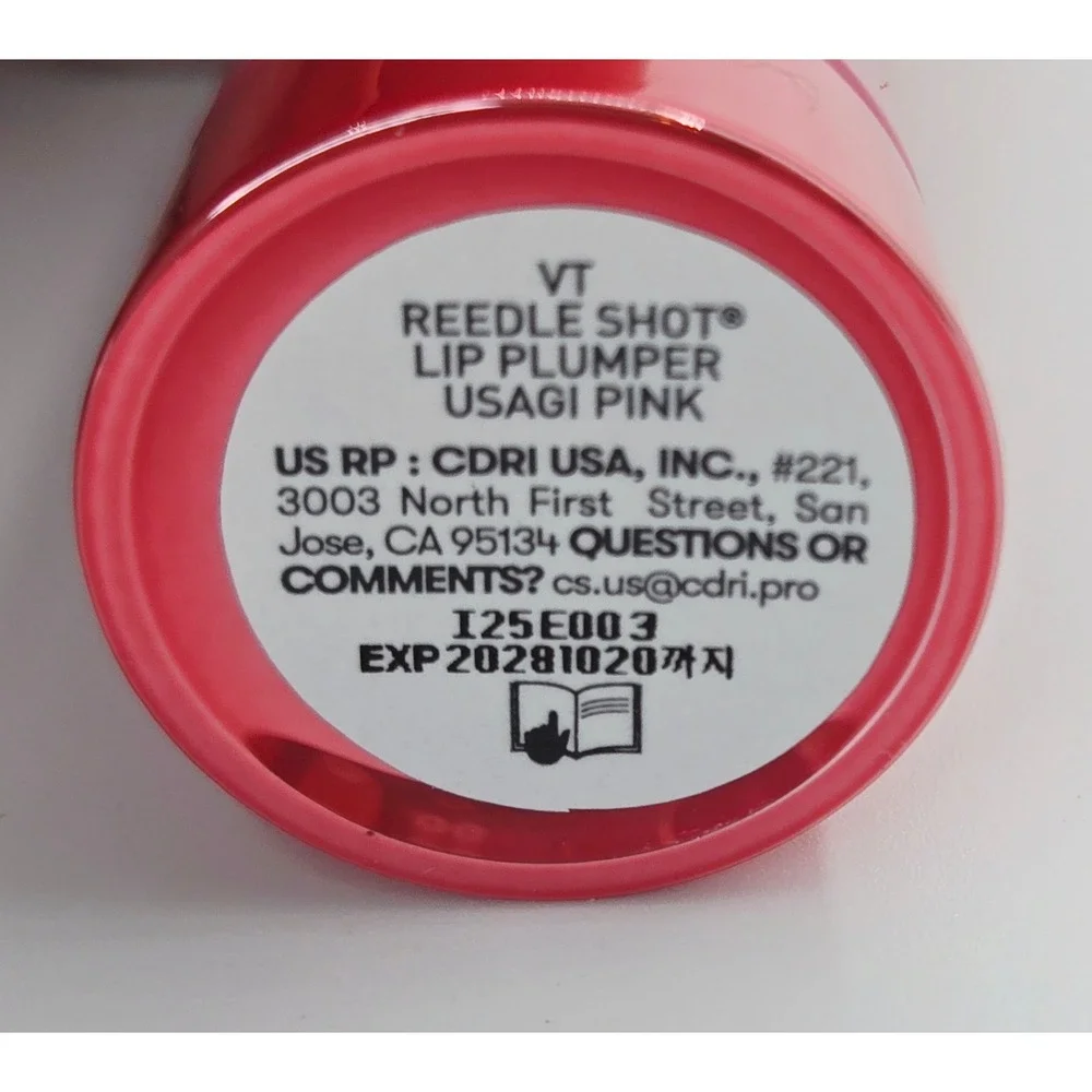 VT Cosmetics Reedle Shot Lip Plumper Usagi Pink 4.6g Cica Hyalon K-Beauty New
